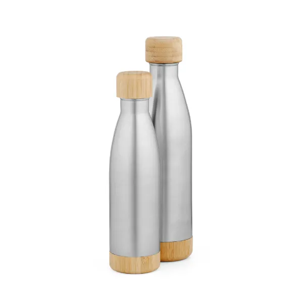 Garrafa em aço inox personalizado com tampa bambu 550 ml Garrafa em aço inox personalizado com tampa bambu 550 ml